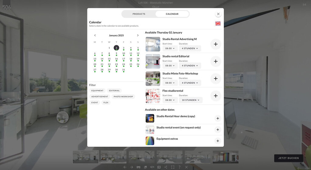 Online-Buchungs Kalender